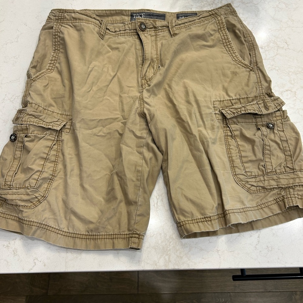 TRUE ROCK Tan Cargo Shorts Casual Utility
